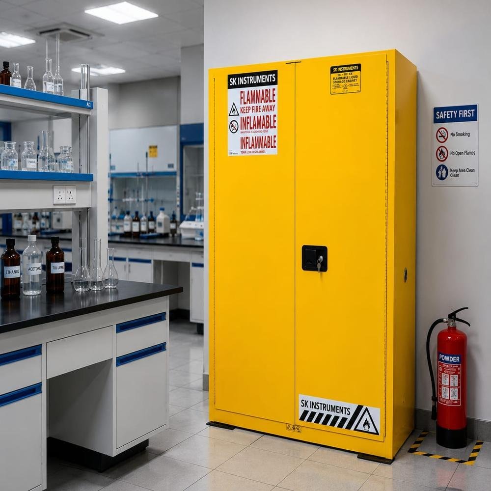 Modern Flammable Solvents Storage Cabinet Setup